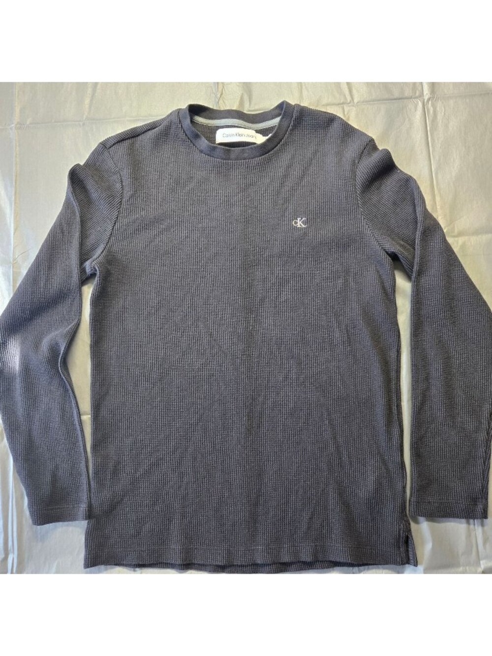 Calvin Klein Jeans Long Sleeve Thermal Waffle Crew Neck T Shirt Mens Sz S